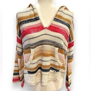 BILLABONG Baja Beach Hooded Sweater, boho beach bum striped light hoodie flared